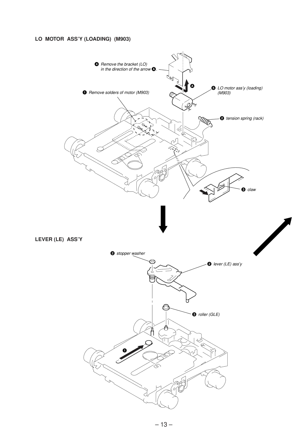 Sony MDX-C5970R service manual LO Motor ASS’Y Loading M903, Lever LE ASS’Y 