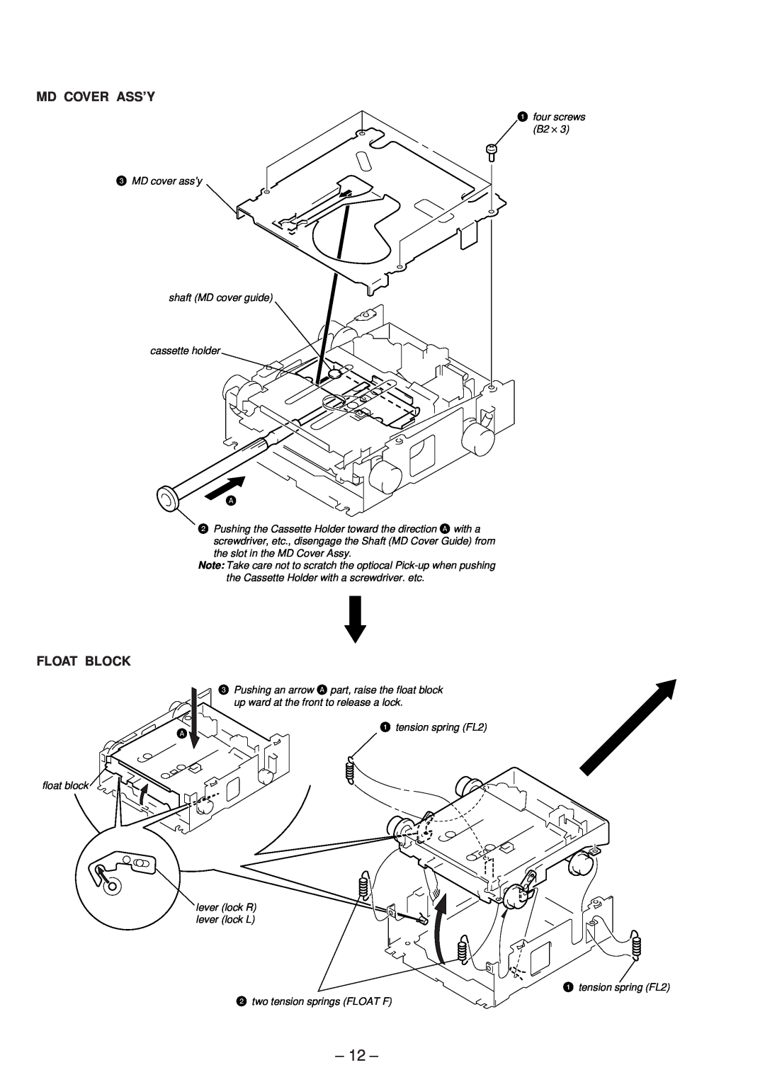 Sony MDX-C5970R service manual 12, Md Cover Ass’Y, Float Block 