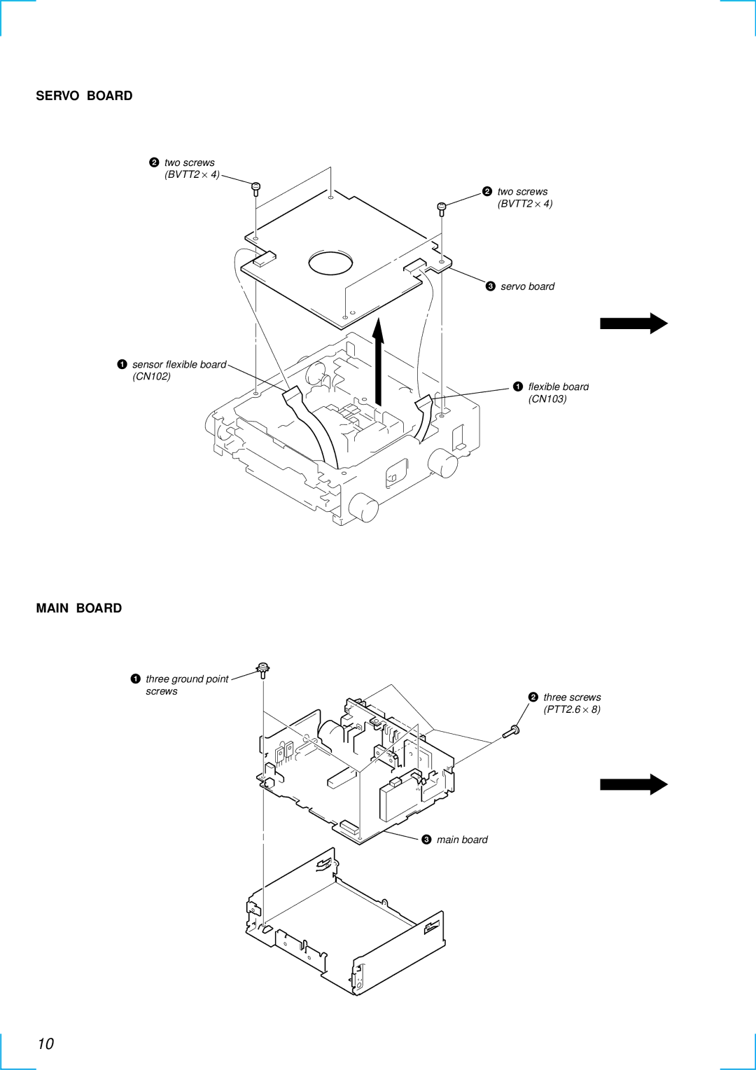 Sony MDX-C6500RV service manual Servo Board, Main Board 