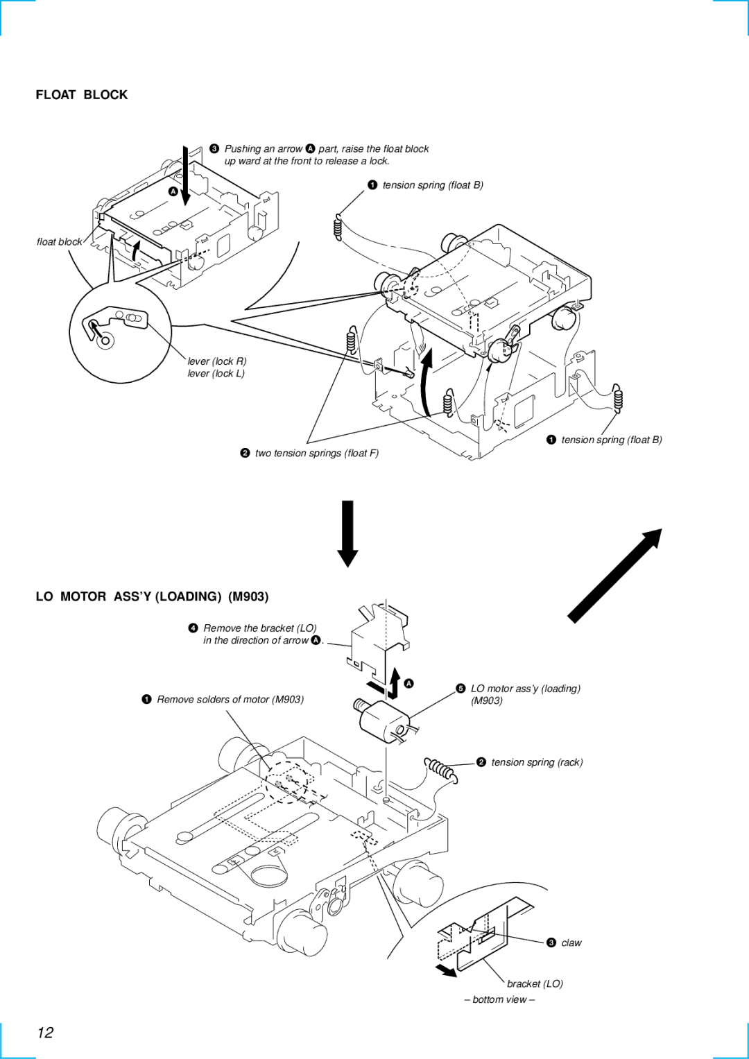 Sony MDX-C6500RV service manual Float Block, LO Motor ASS’Y Loading M903 