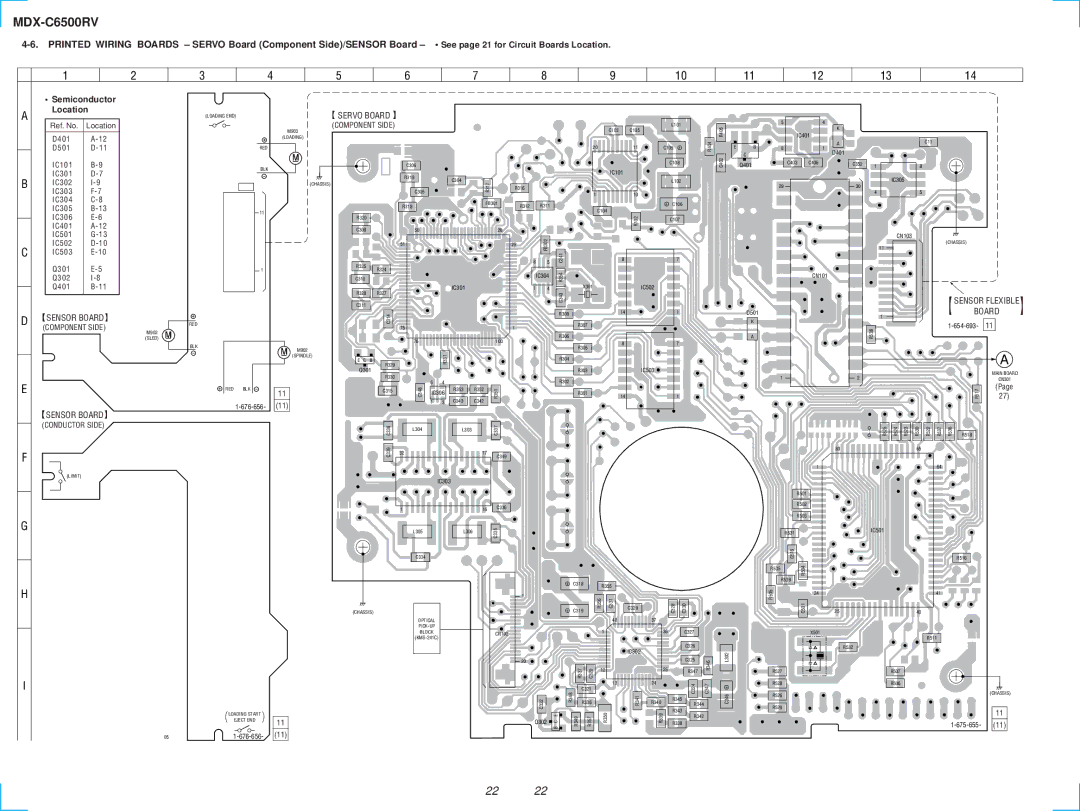 Sony MDX-C6500RV service manual Semiconductor Location, Component Side 