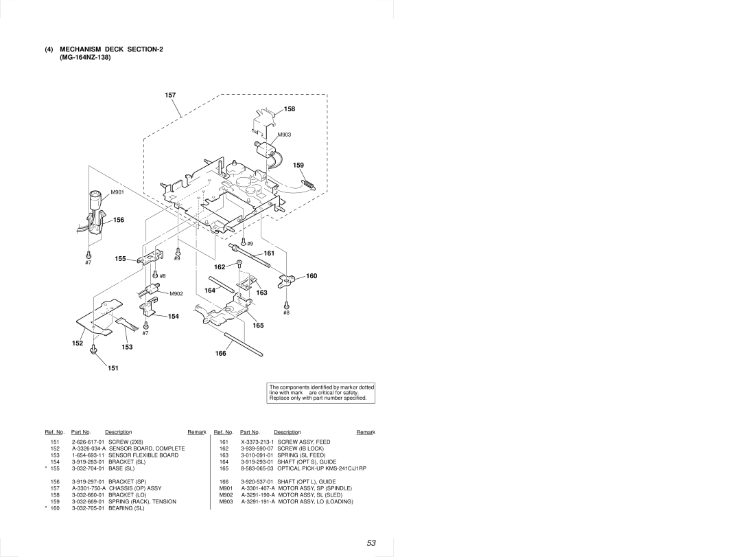 Sony MDX-C6500RV service manual 157, 156, 162 158, 159 161 152, 154 153 164 166 160 163 165 151 