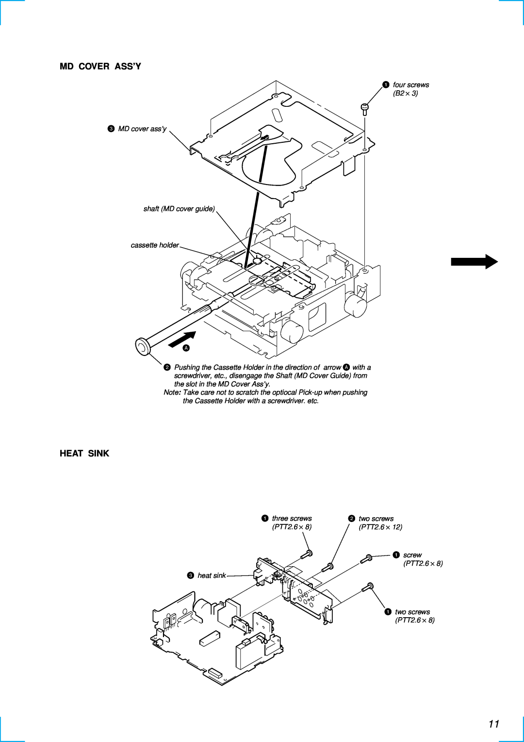 Sony MDX-C6500RV service manual Md Cover Ass’Y, Heat Sink 