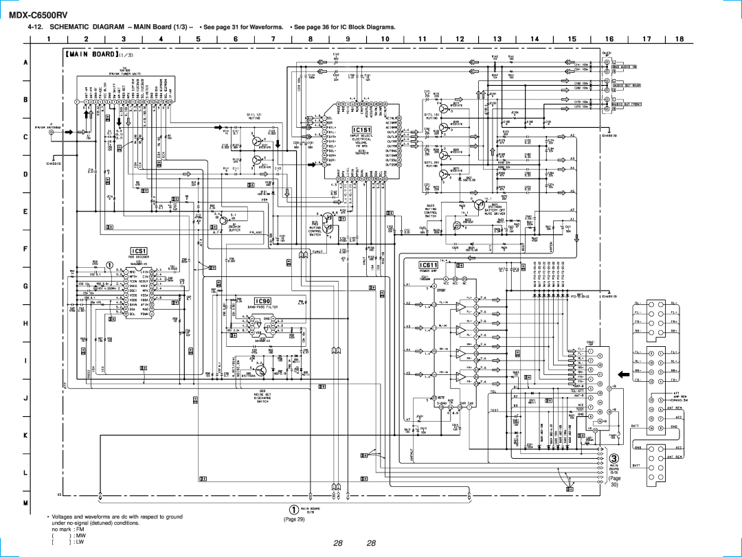 Sony MDX-C6500RV service manual Page, under no-signaldetuned conditions, no mark FM 