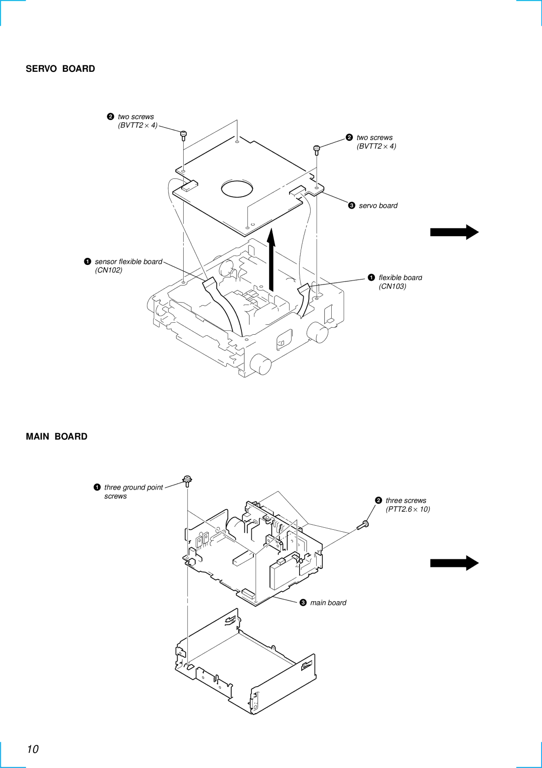 Sony MDX-C6500RX service manual Servo Board, Main Board 