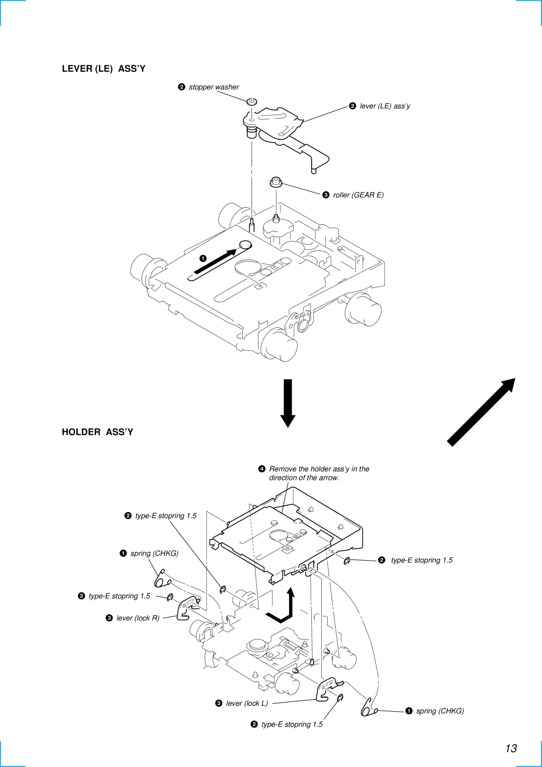 Sony MDX-C6500RX service manual Lever LE ASS’Y, Holder ASS’Y 