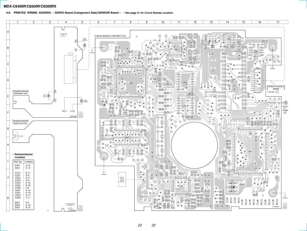 Sony MDX-C6500RX service manual Semiconductor Location 