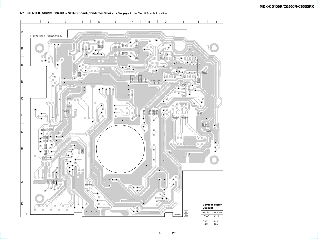 Sony MDX-C6500RX service manual Ref. No Location IC307 Q402 Q403 