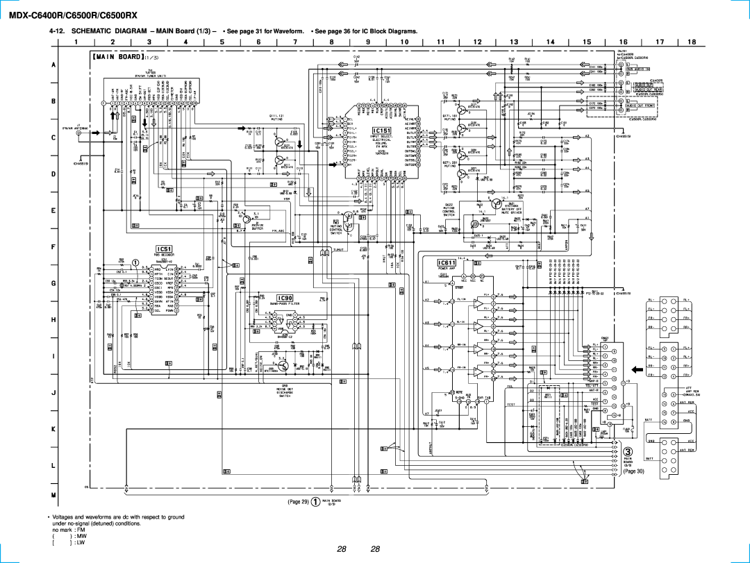Sony MDX-C6500RX service manual MDX-C6400R/C6500R/C6500RX, Page Page, no mark FM 