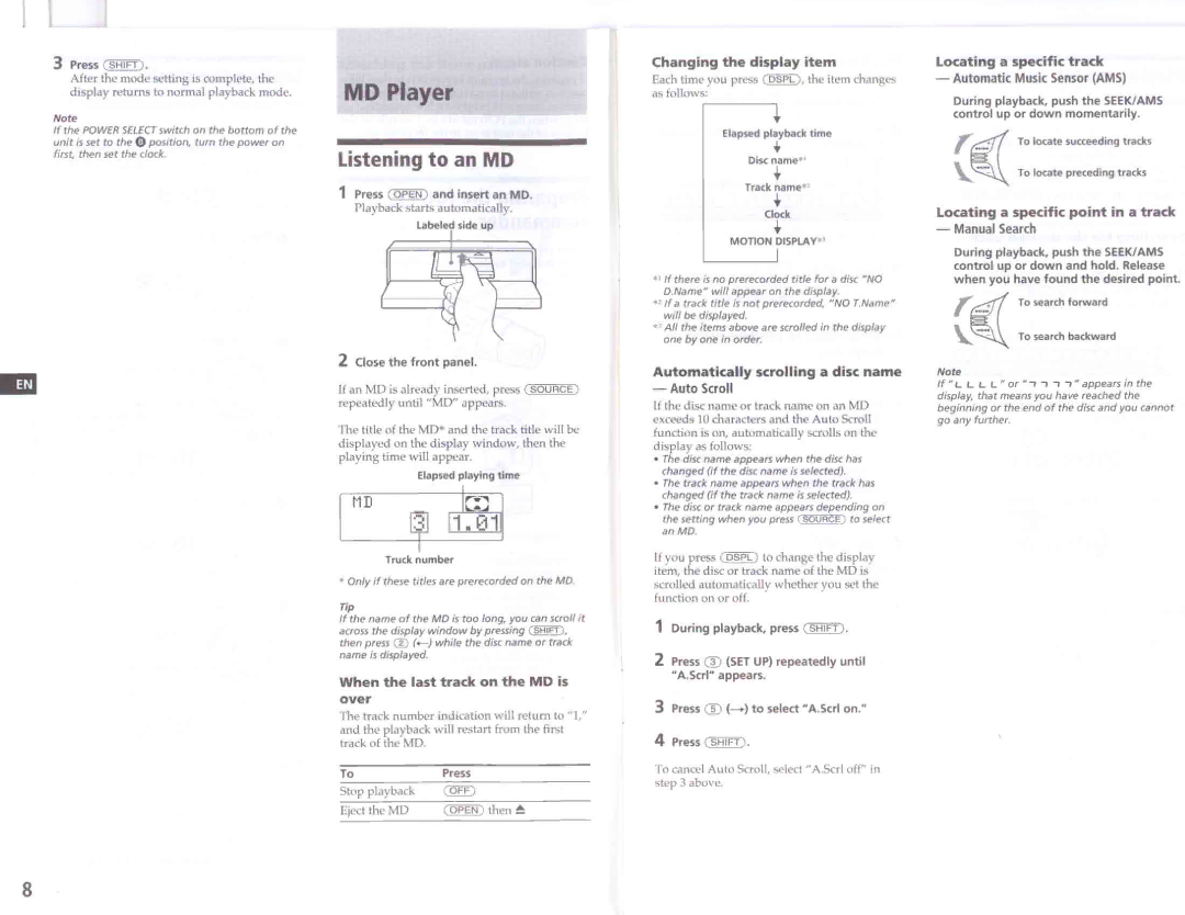 Sony MDX-C8900 manual 