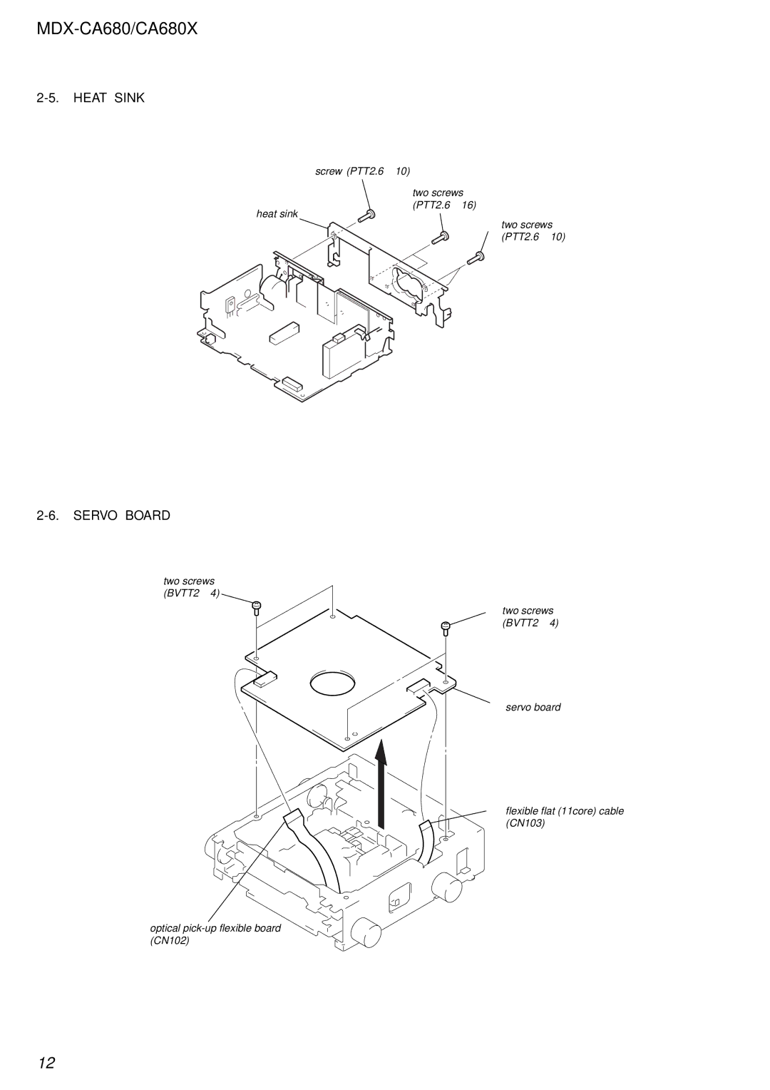 Sony MDX-CA680 service manual Heat Sink, Servo Board 