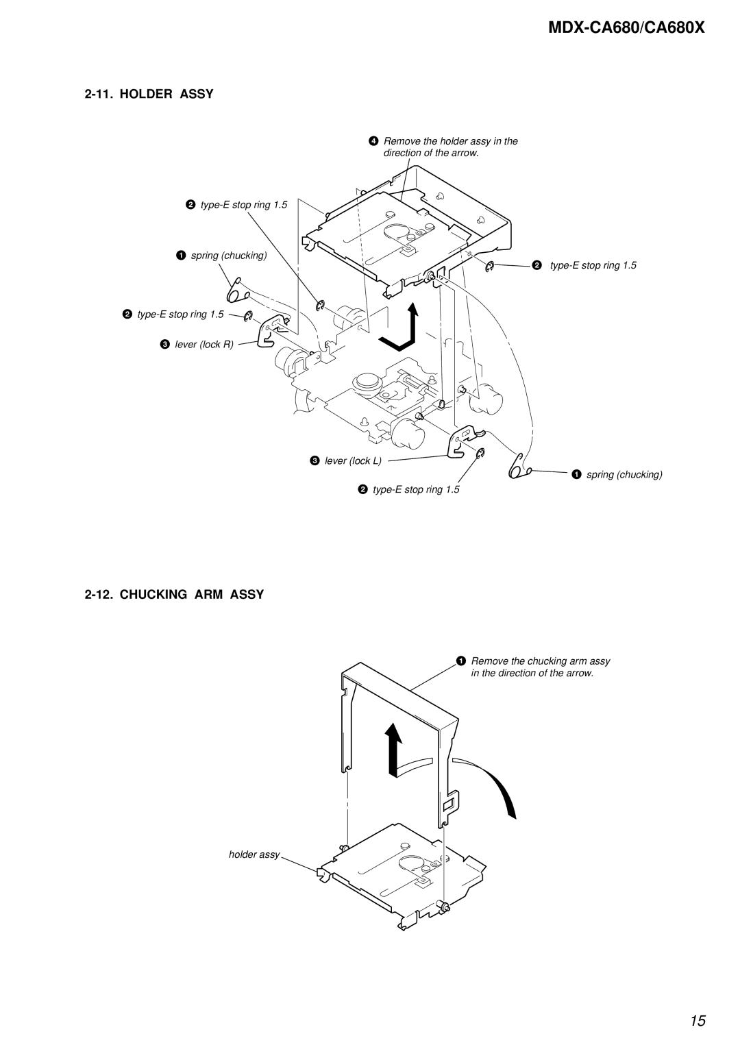 Sony MDX-CA680 service manual Holder Assy, Chucking ARM Assy 