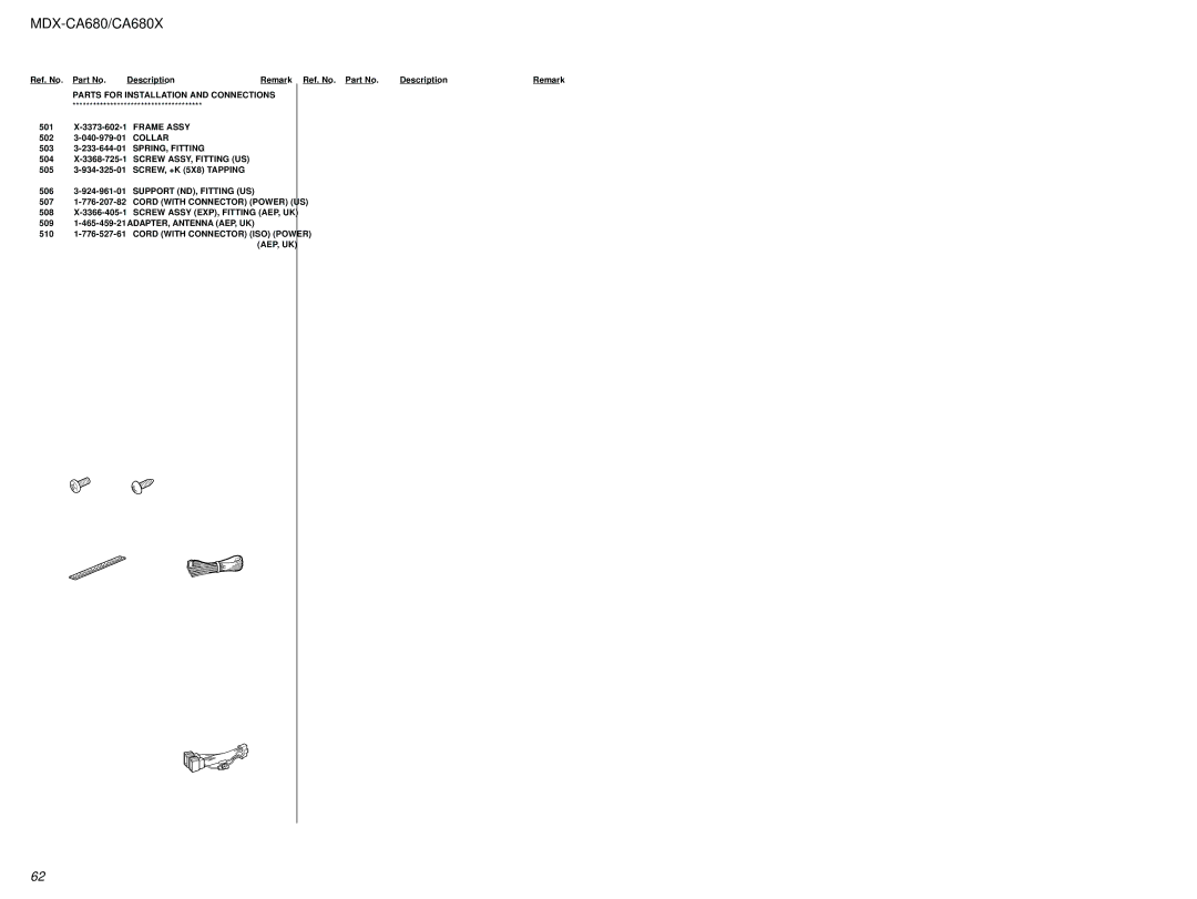 Sony MDX-CA680 service manual 501 502, 503, 505, 506 507, 509 510 