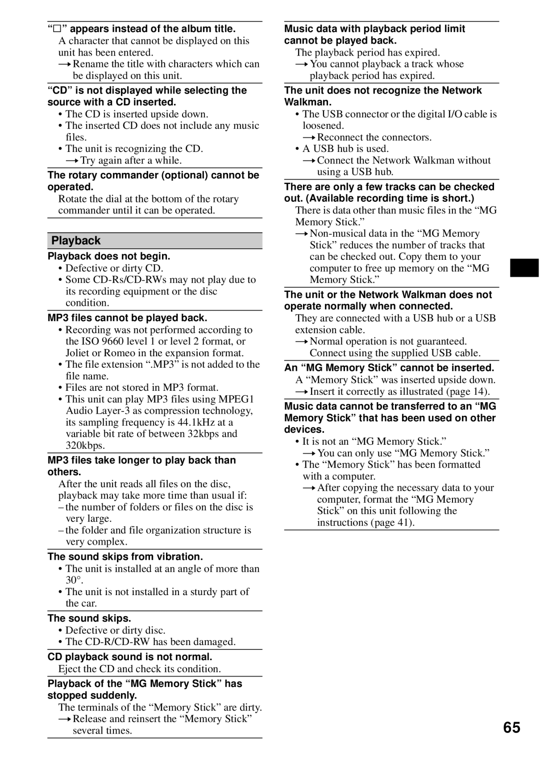 Sony MEX-1HD operating instructions Playback 