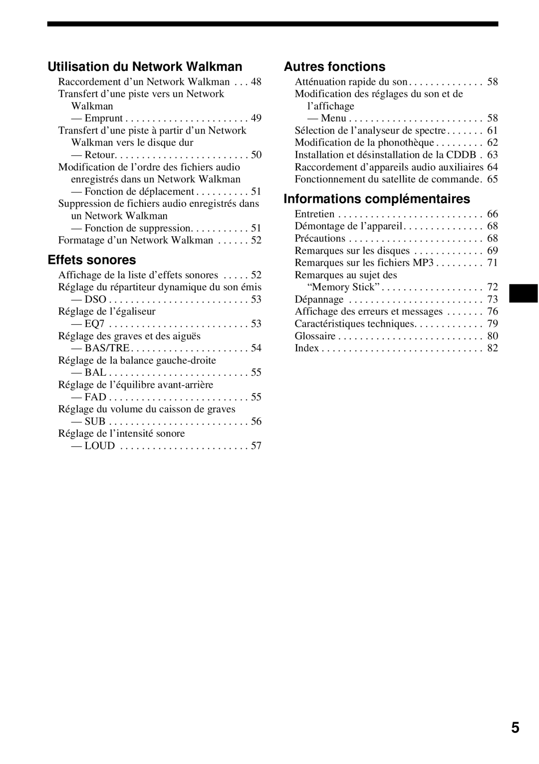 Sony MEX-1HD operating instructions Utilisation du Network Walkman, Un Network Walkman 