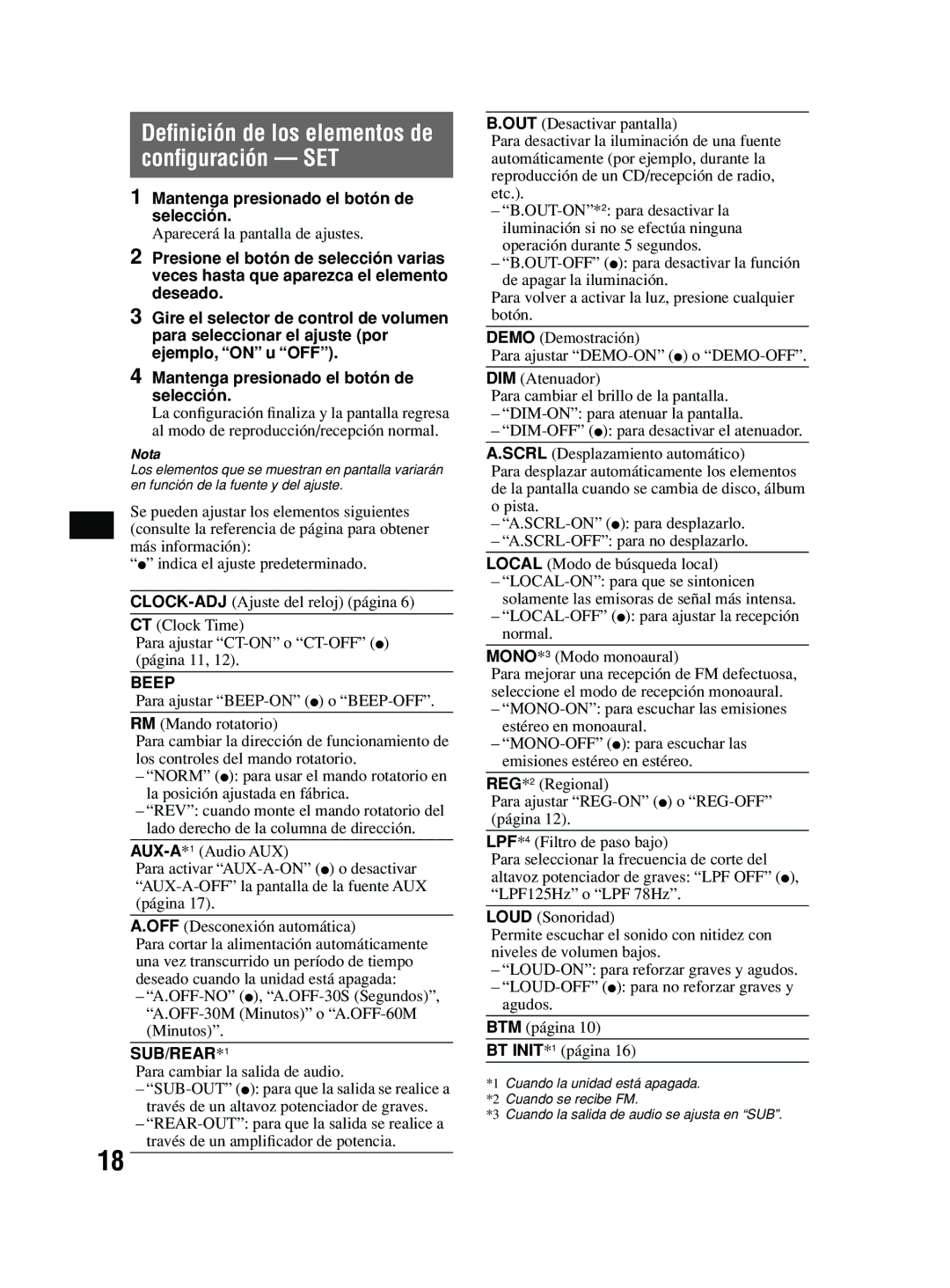 Sony MEX-BT2600 system manual Beep, SUB/REAR*1 