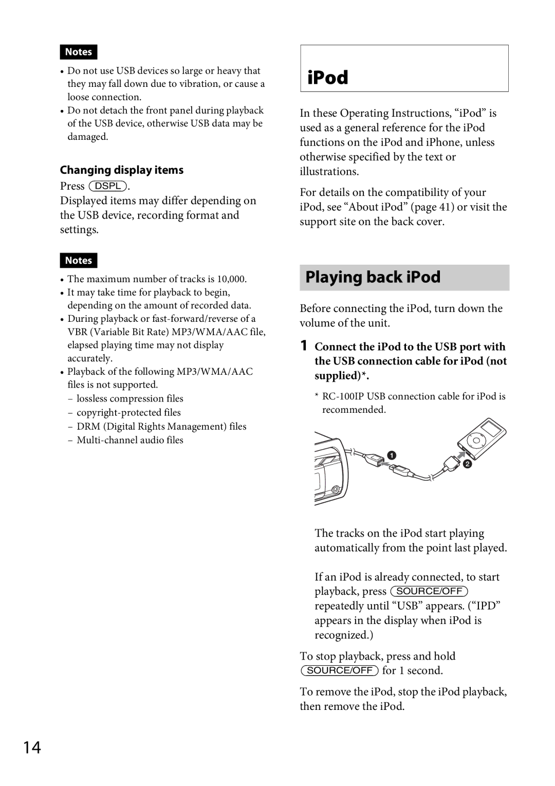 Sony MEX-GS600BT operating instructions IPod, Playing back iPod 