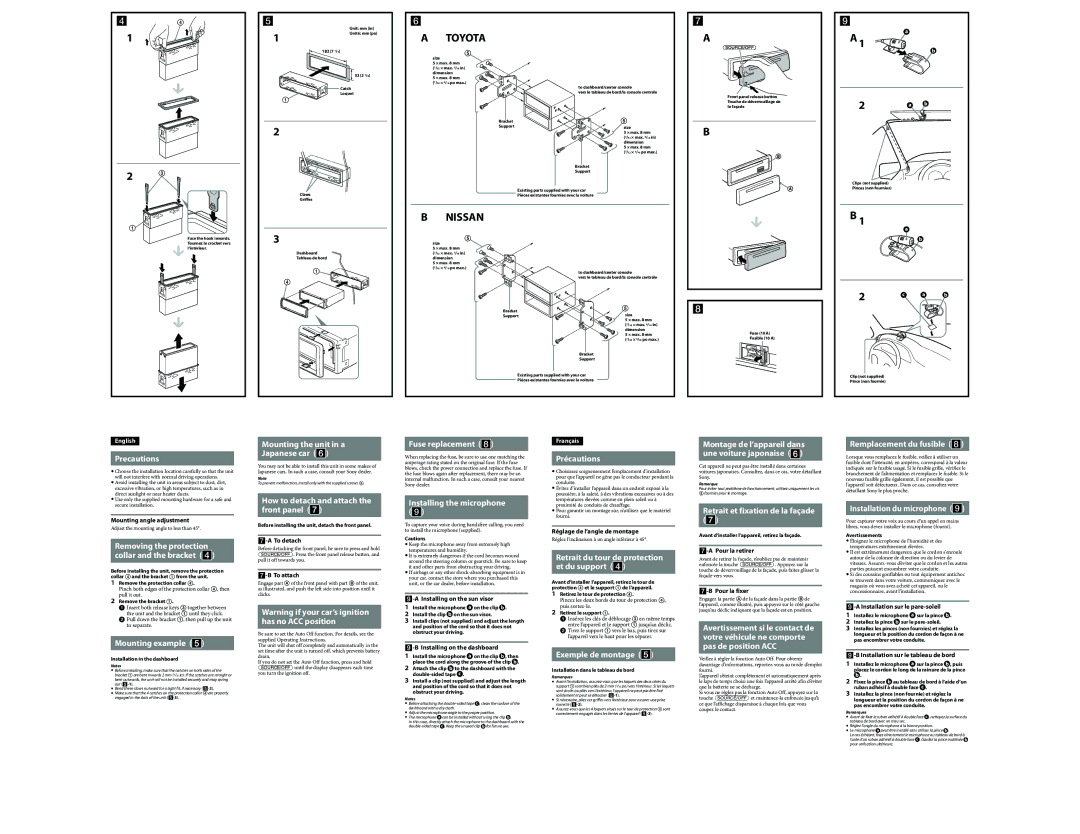 Sony MEX-GS600BT operating instructions Toyota 