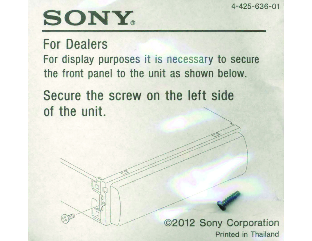 Sony MEX-GS600BT operating instructions Sony 