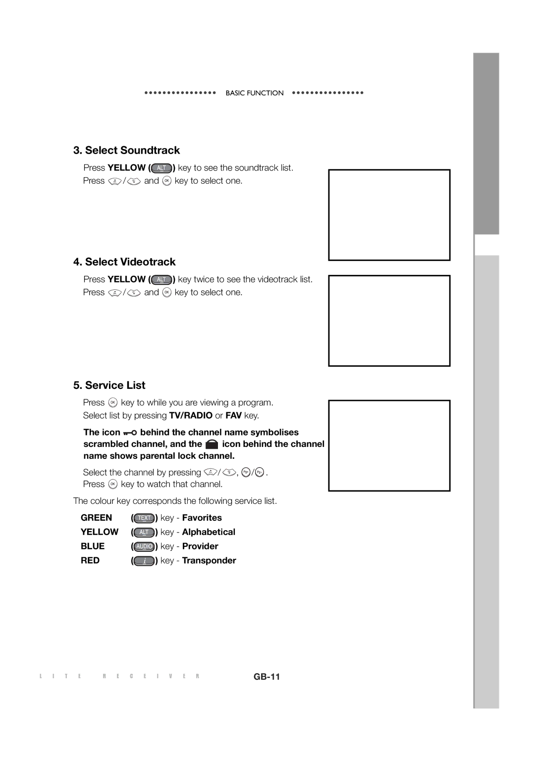 Sony MF68-00258A manual Select Soundtrack, Select Videotrack, Service List 