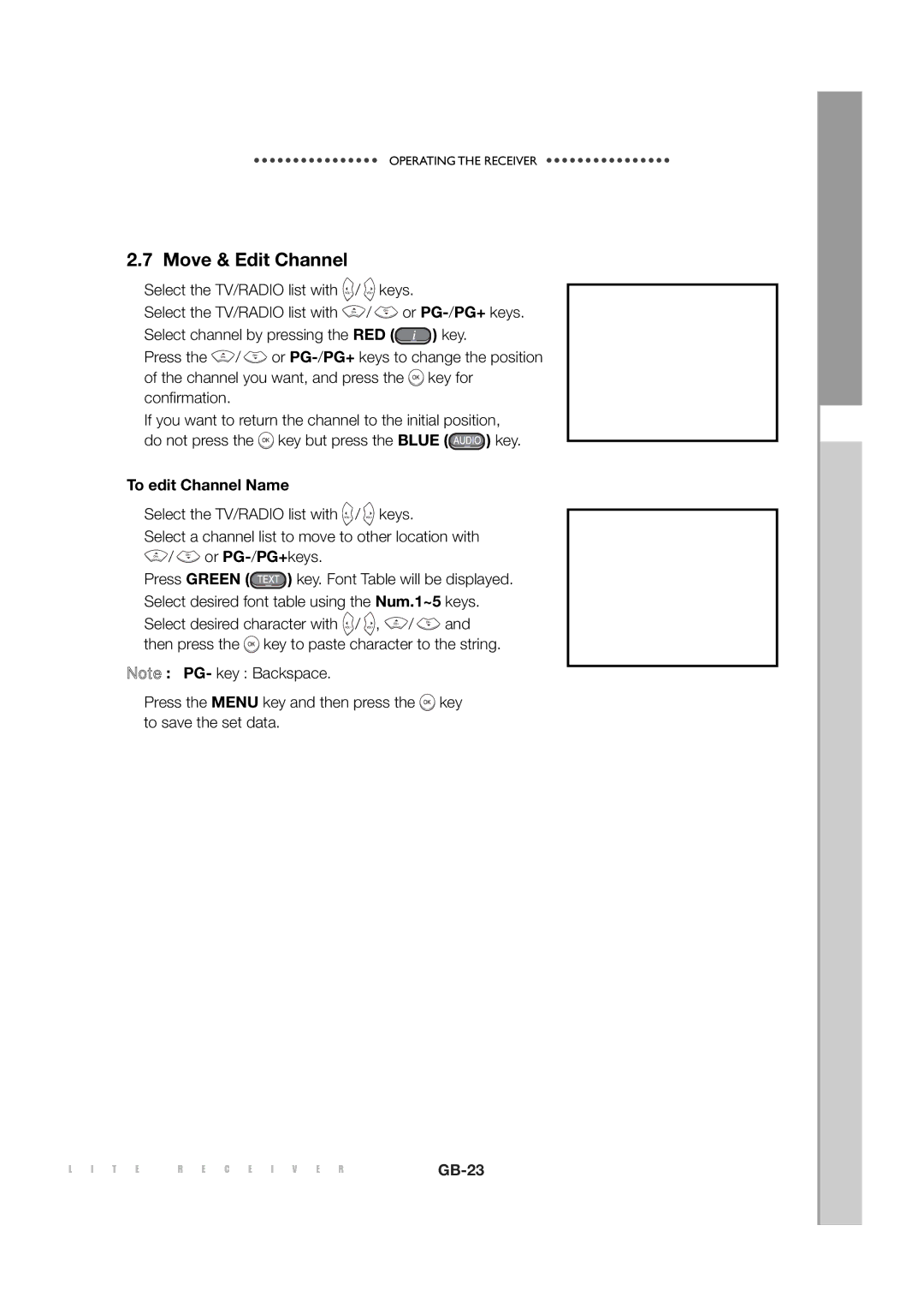 Sony MF68-00258A manual Move & Edit Channel, To edit Channel Name 