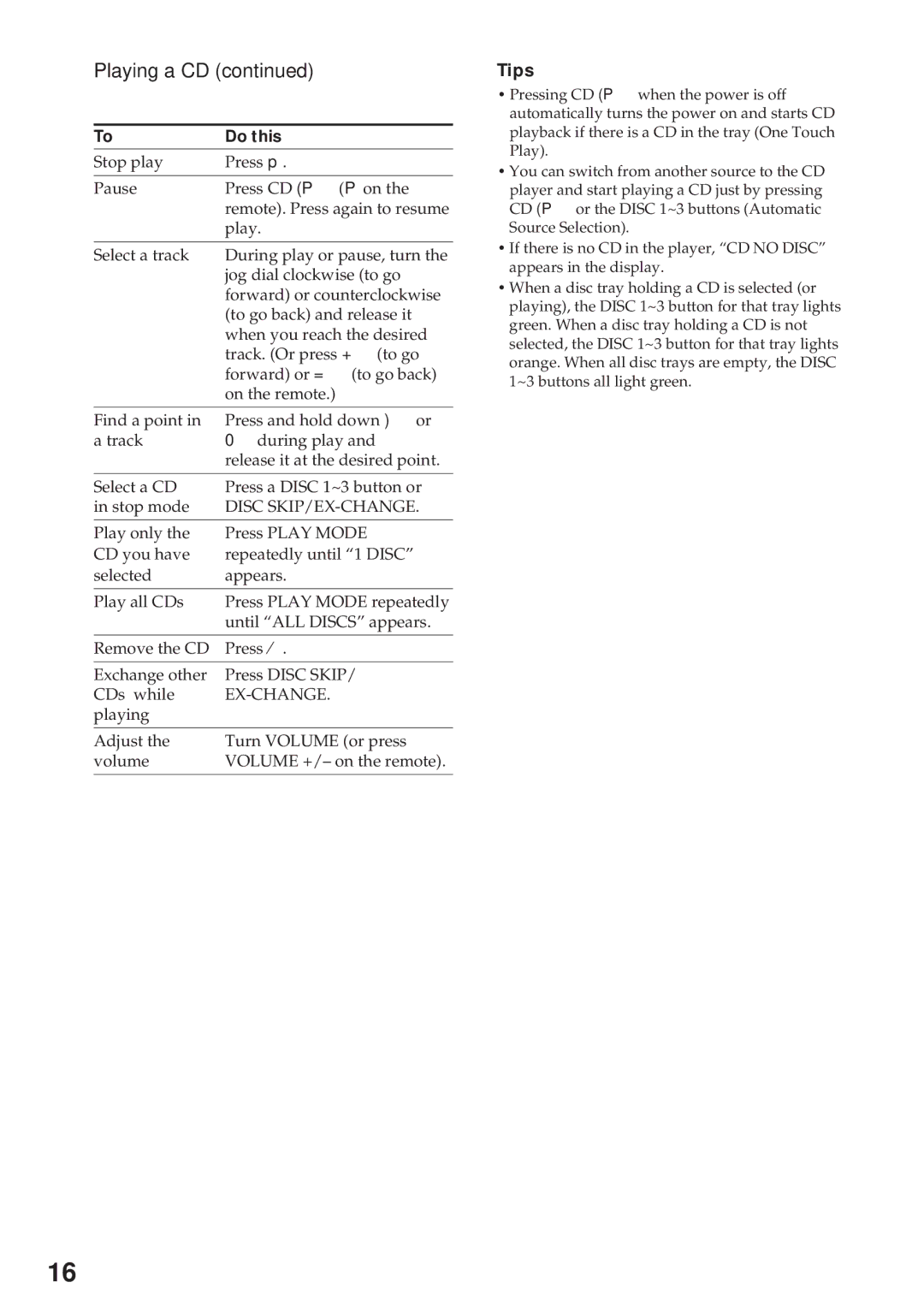 Sony MHC-GRX10AV operating instructions Playing a CD, Do this 