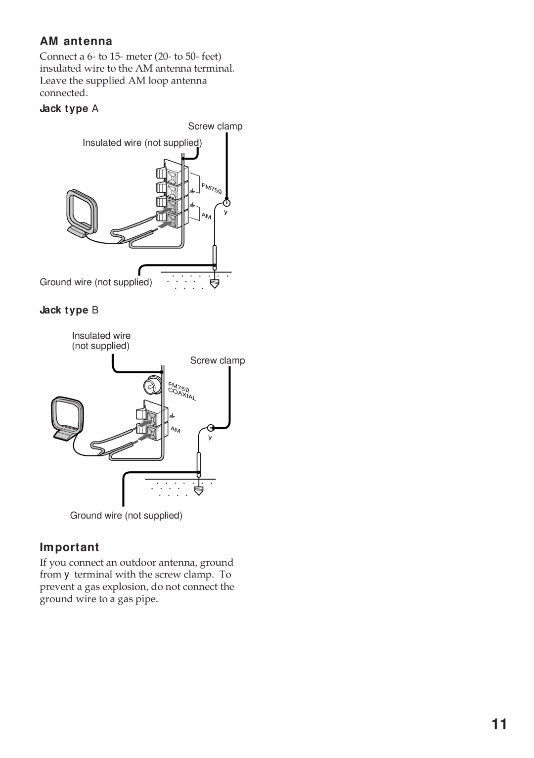 Sony MHC-RX88, MHC-GRX8, MHC-R800, MHC-RX99 manual AM antenna 