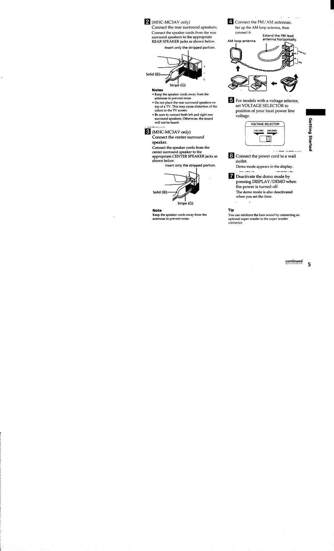 Sony MHC-MC1, MHC-MC3AV manual 