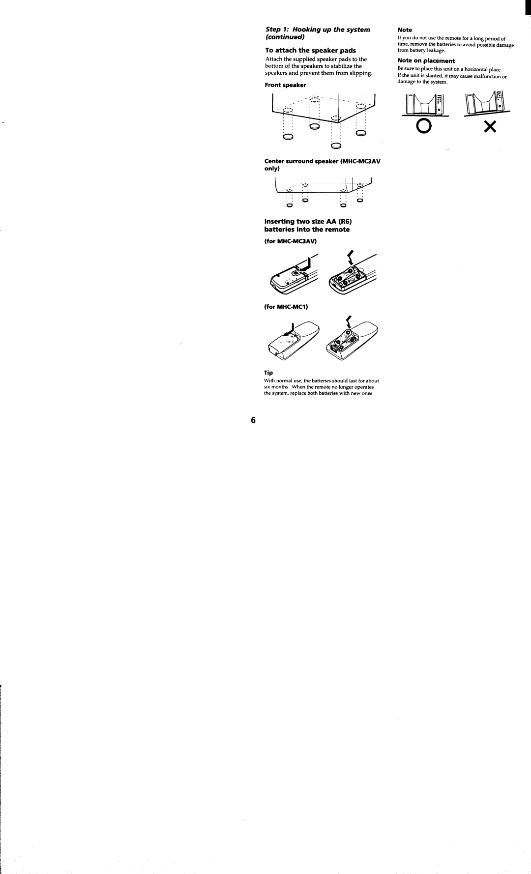 Sony MHC-MC3AV, MHC-MC1 manual 