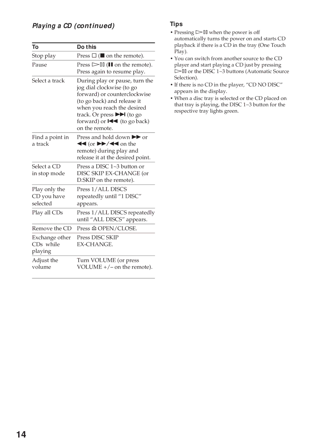 Sony MHC-RX100AV operating instructions Playing a CD, Do this 