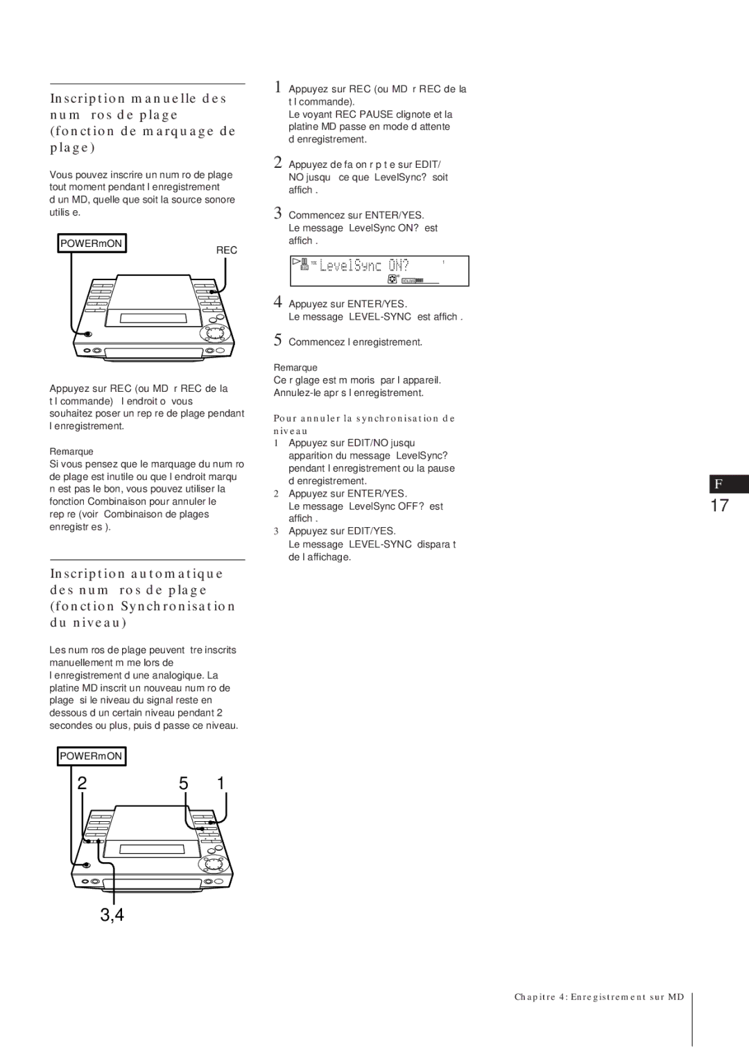 Sony MJ-L1A manual Pour annuler la synchronisation de niveau 