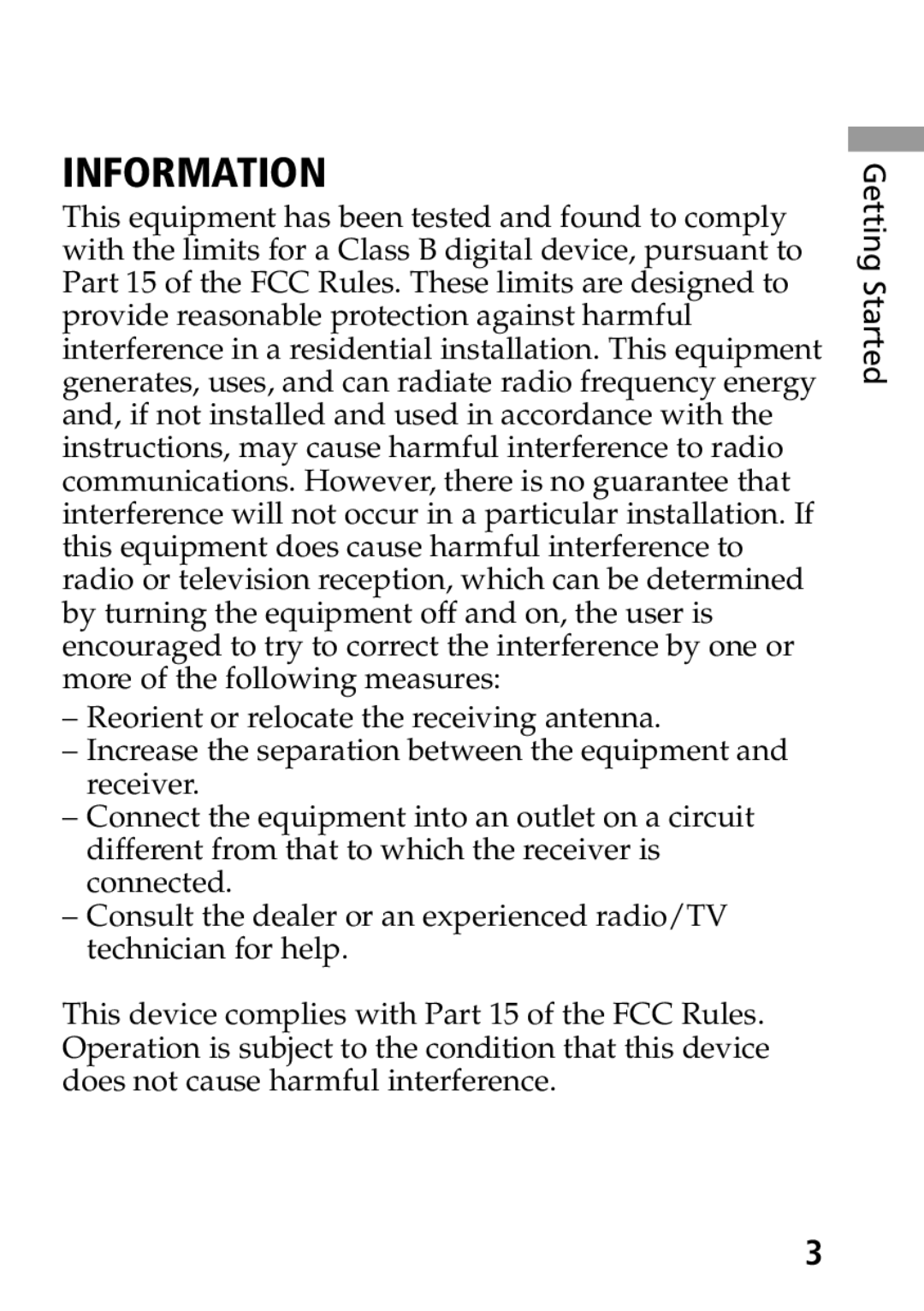 Sony MP-7001 operating instructions Information 