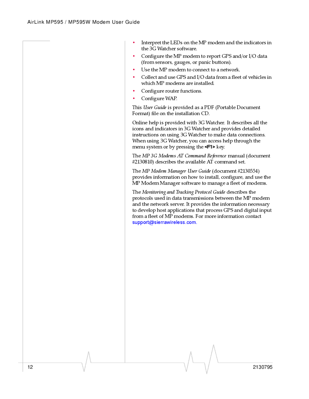 Sony manual AirLink MP595 / MP595W Modem User Guide 