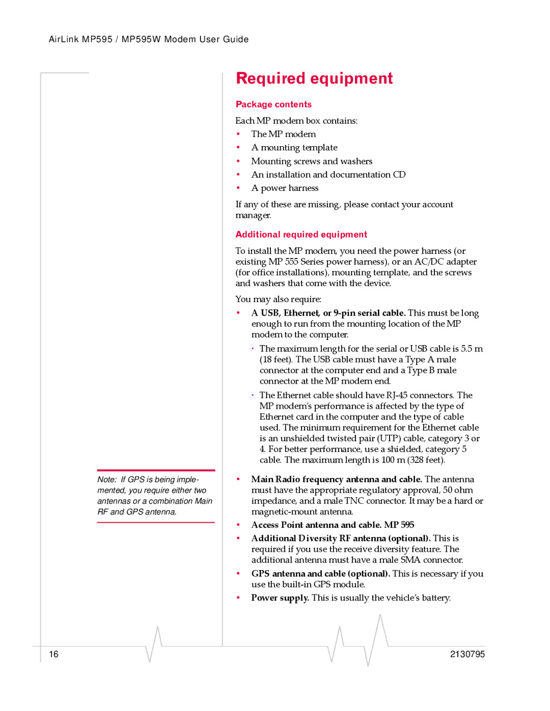 Sony MP595 manual Required equipment, Package contents, Additional required equipment 