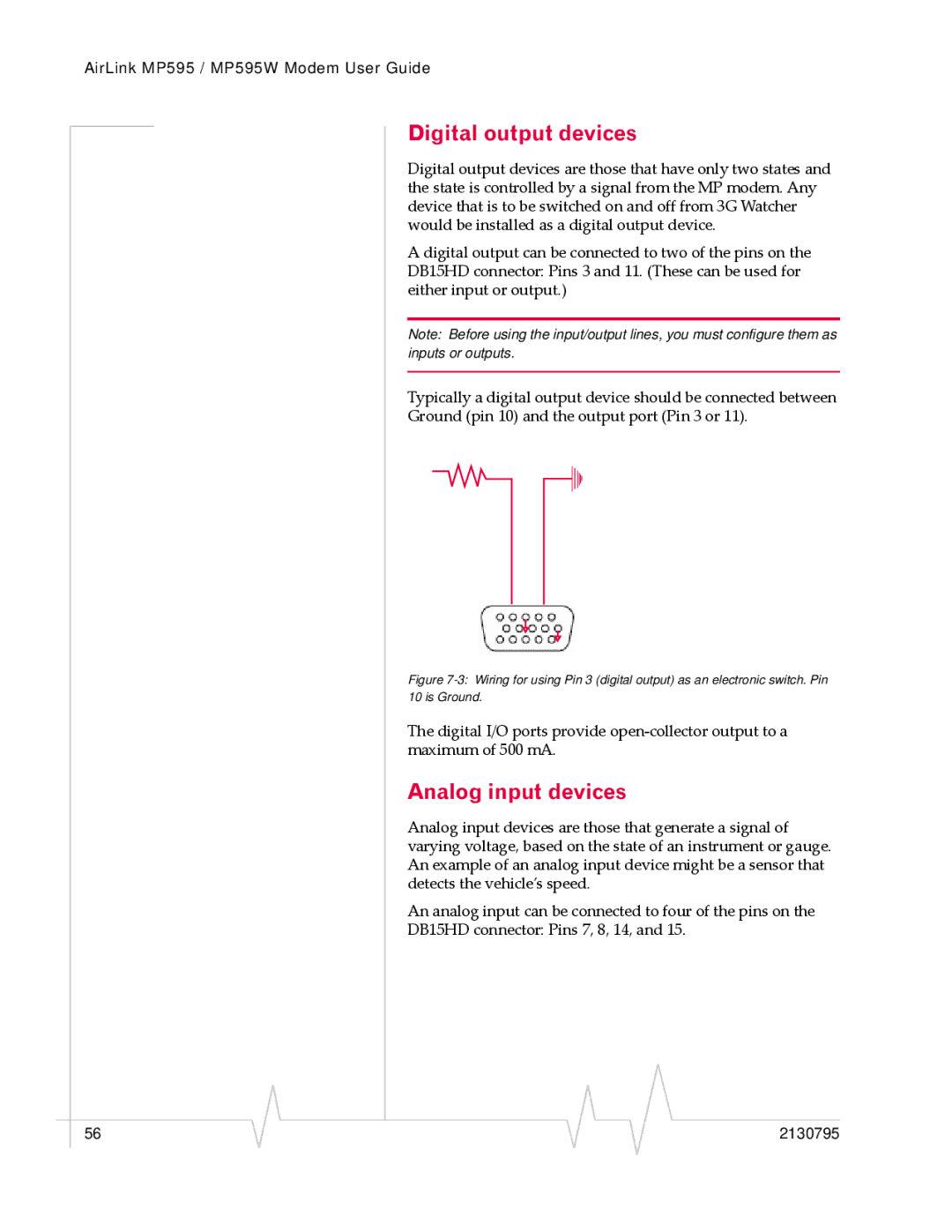 Sony MP595 manual Digital output devices, Analog input devices 