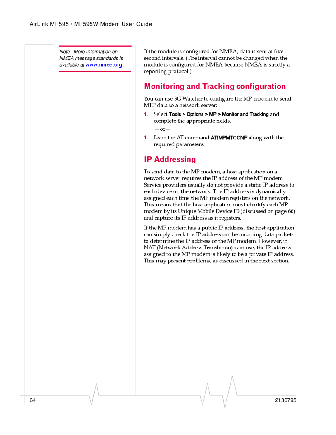 Sony MP595 manual Monitoring and Tracking configuration, IP Addressing 