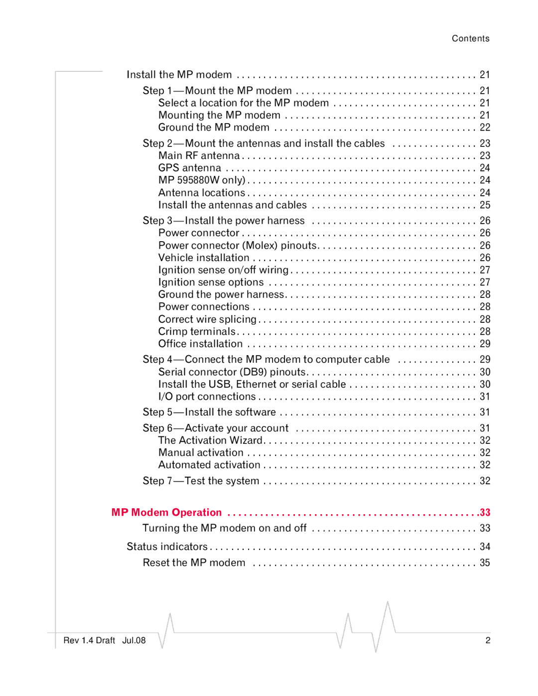 Sony MP595 manual MP Modem Operation 