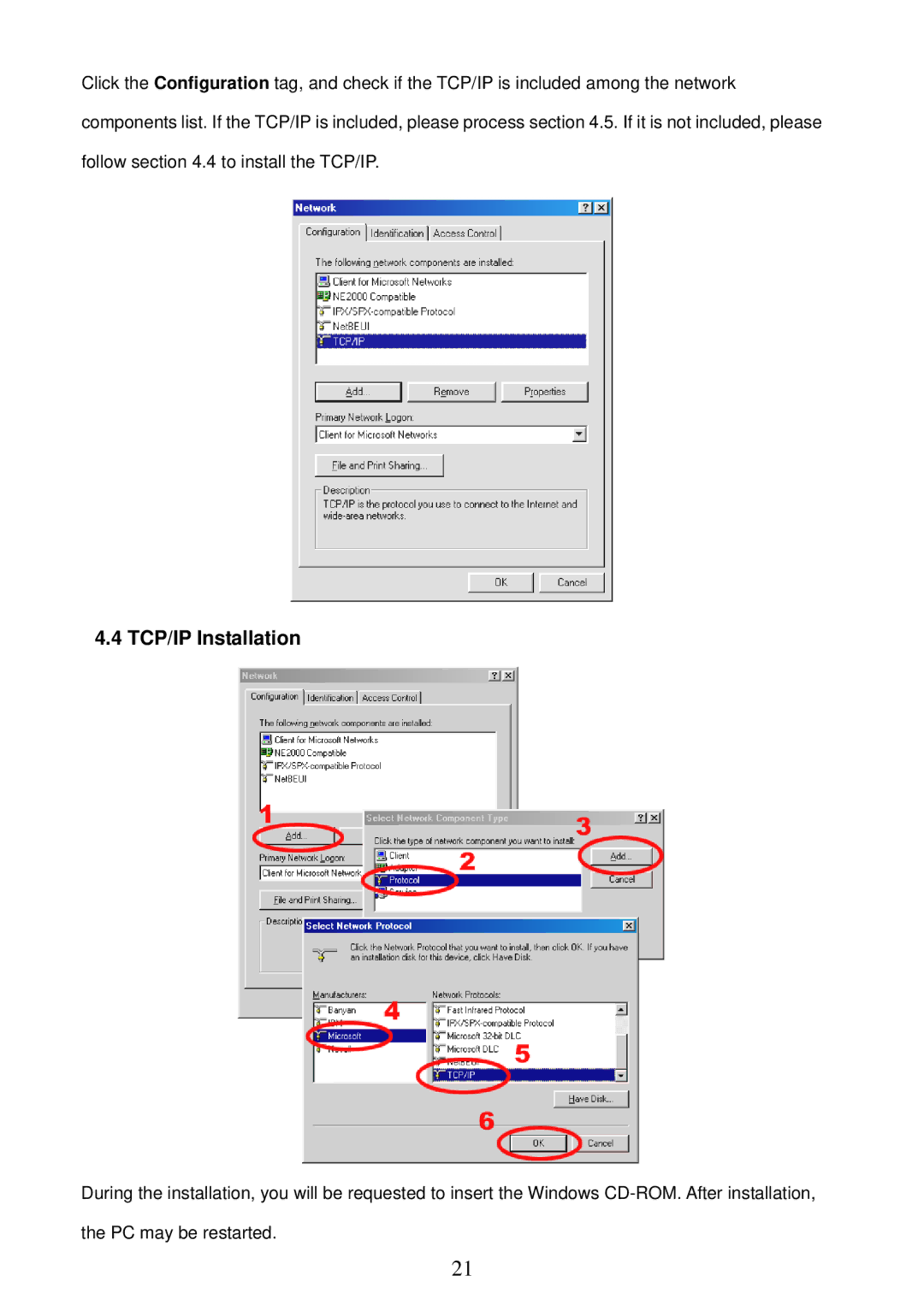 Sony MPEG4 LAN Camera operation manual TCP/IP Installation 