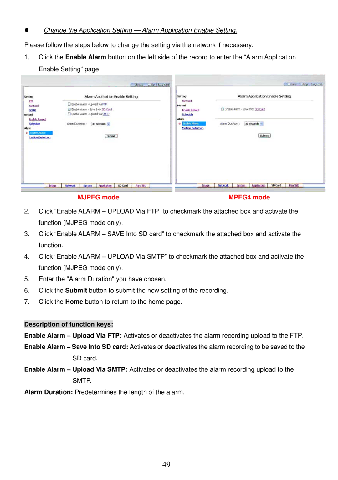 Sony MPEG4 LAN Camera operation manual Mjpeg mode 