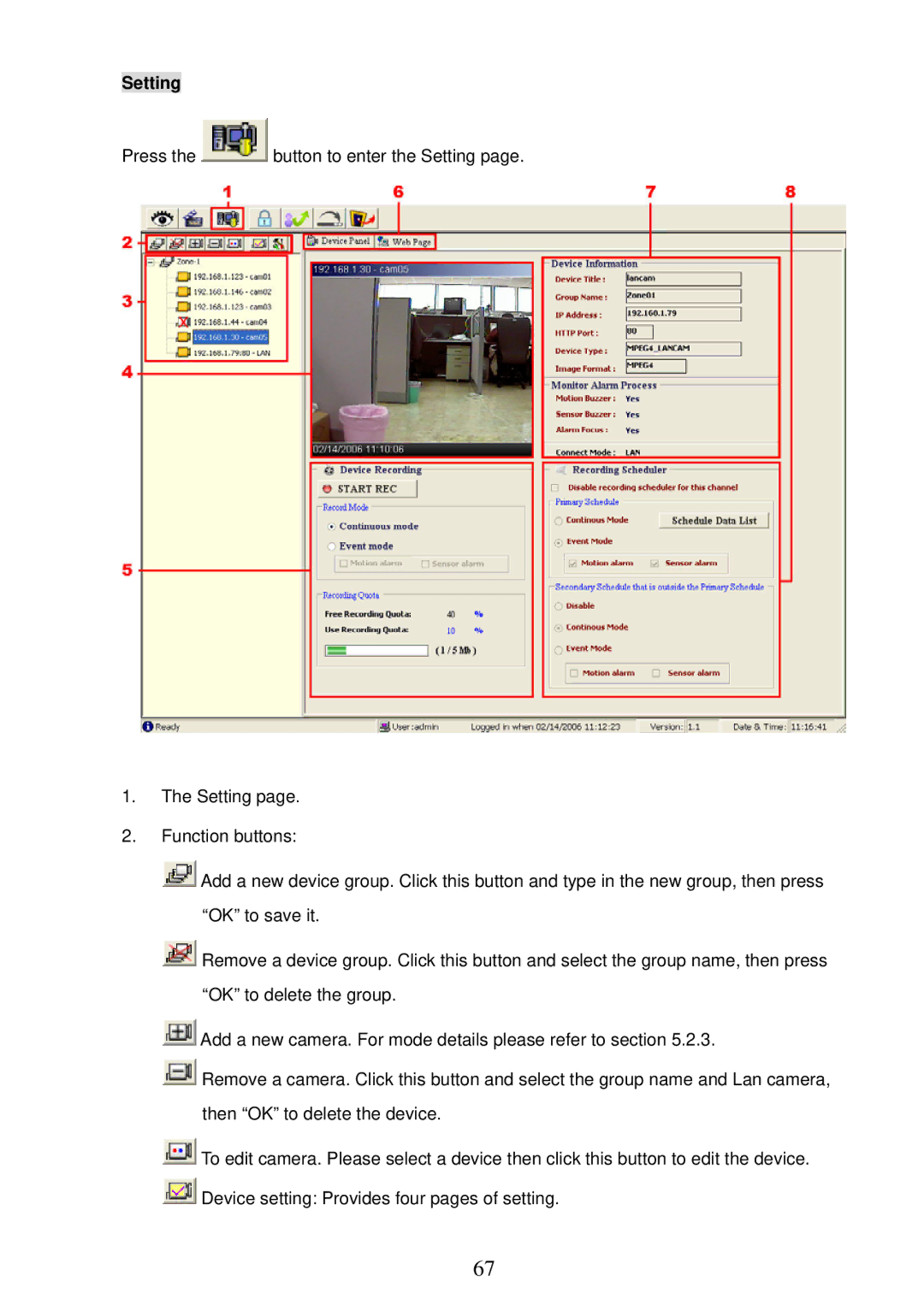 Sony MPEG4 LAN Camera operation manual Setting 