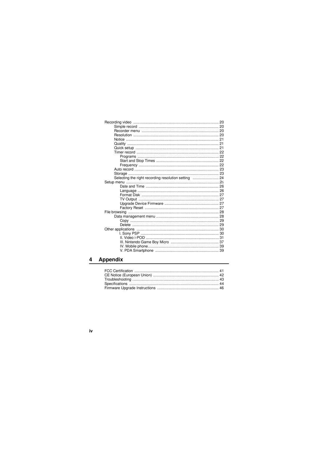 Sony MPEG4 Video Recorder manual Appendix 