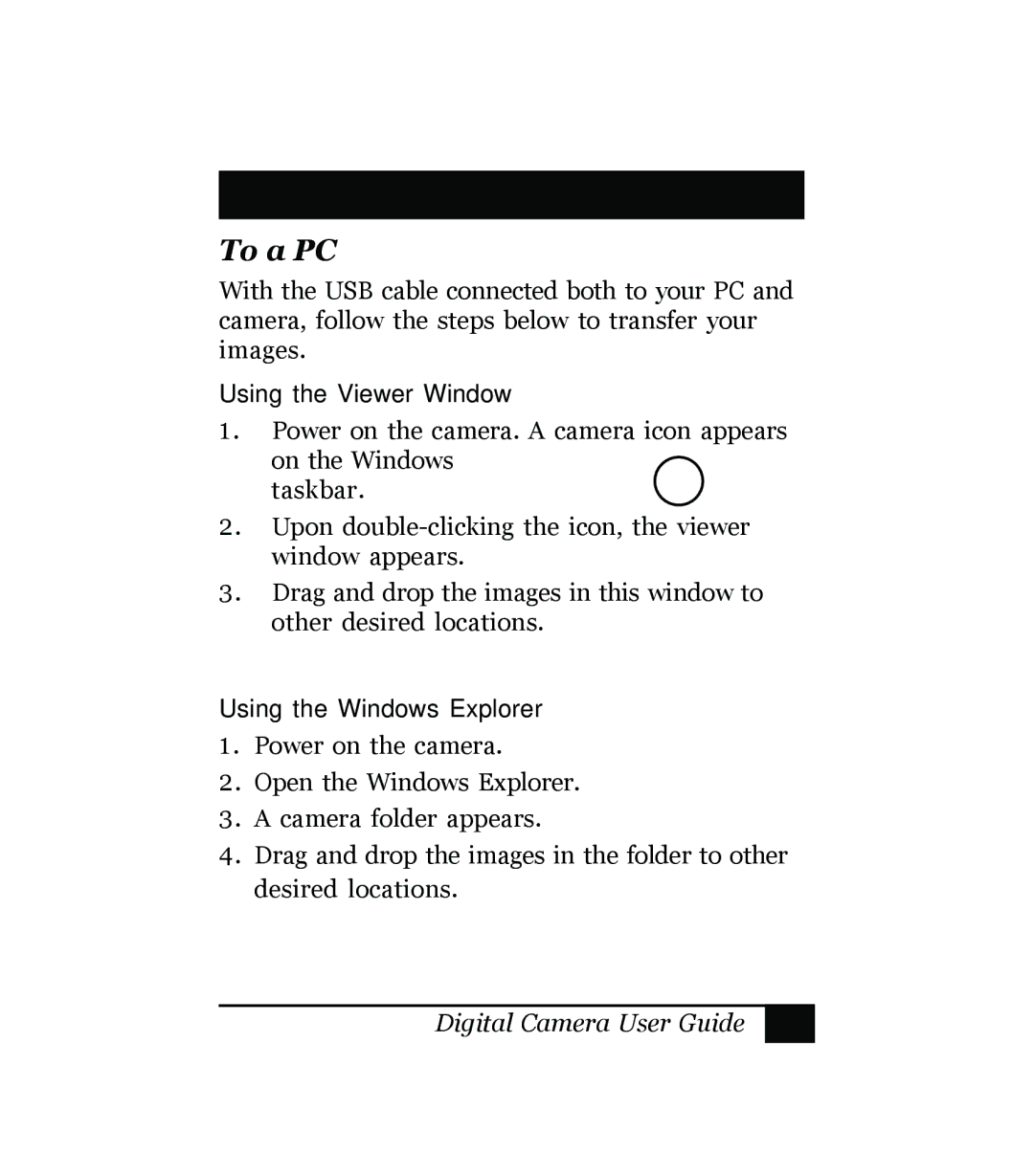 Sony Multi Functional Digital Camera Transferring Images, To a PC, Using the Viewer Window, Using the Windows Explorer 