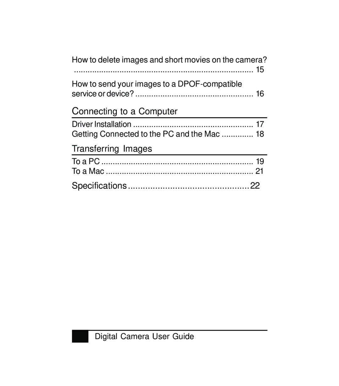 Sony Multi Functional Digital Camera manual Connecting to a Computer 