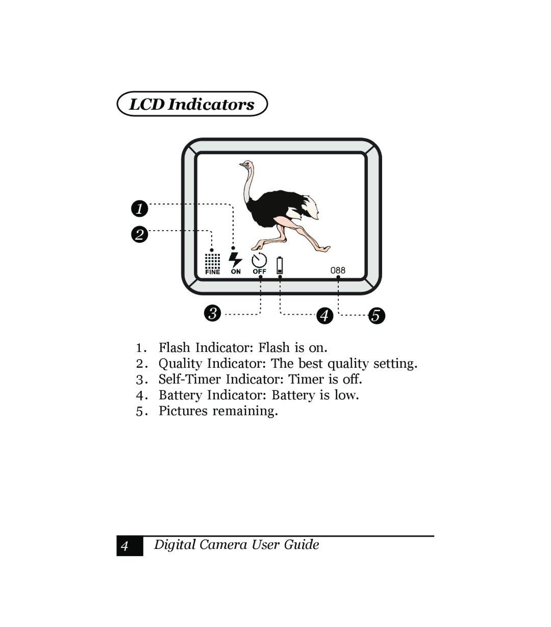 Sony Multi Functional Digital Camera manual LCD Indicators 