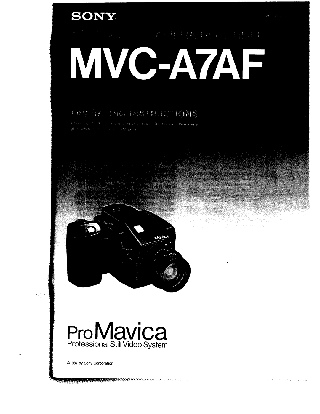 Sony MVC-A7AF manual 