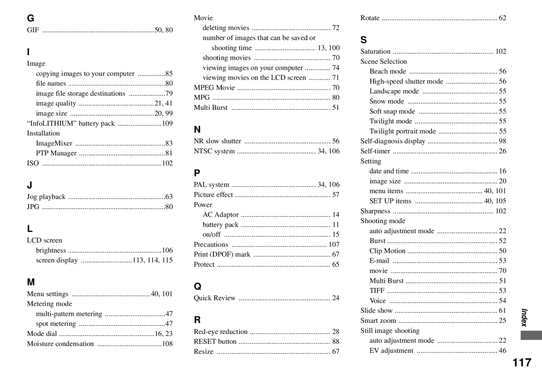 Sony MVC-CD350 operating instructions 117, Gif 