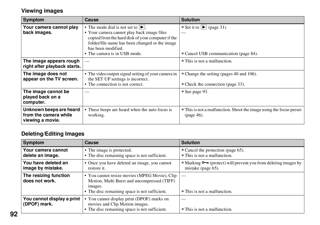 Sony MVC-CD350 operating instructions Viewing images, Deleting/Editing Images 