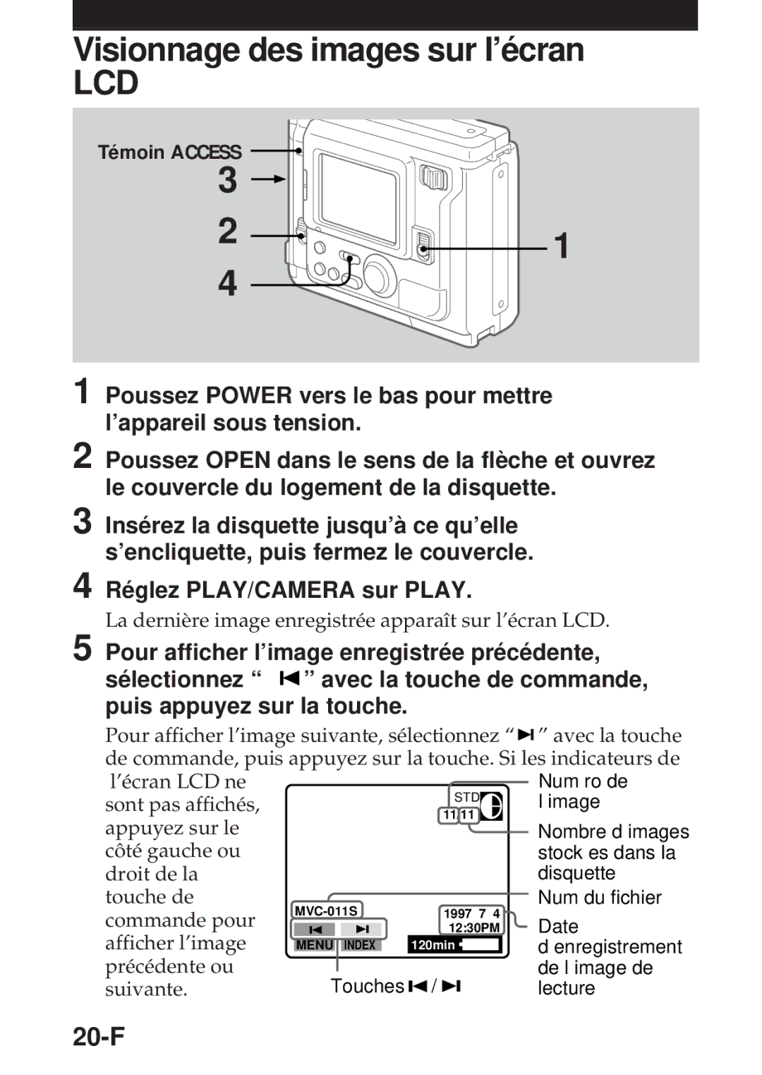 Sony MVC-FD5 operating instructions 20-F 