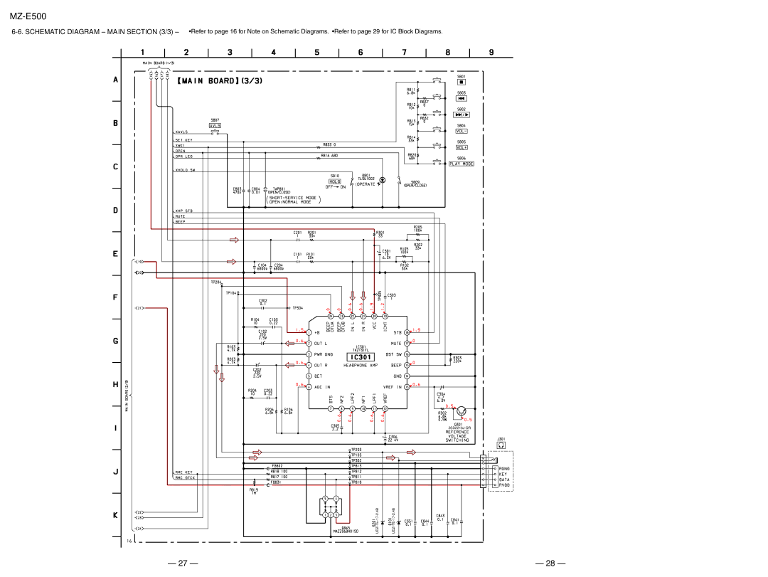 Sony MX-E500 specifications 2SD2216J-QR 