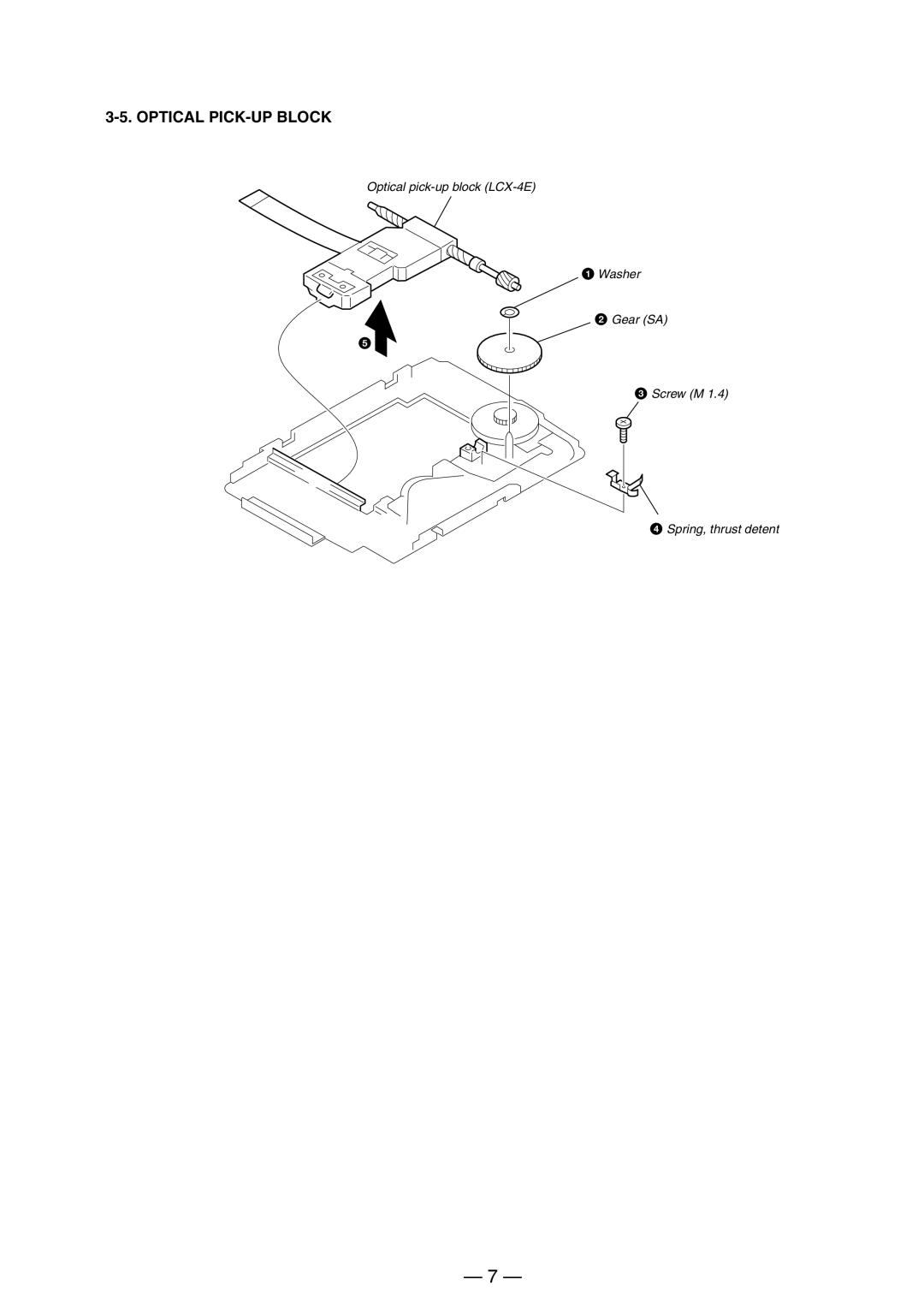 Sony MX-E500 specifications Optical PICK-UP Block 